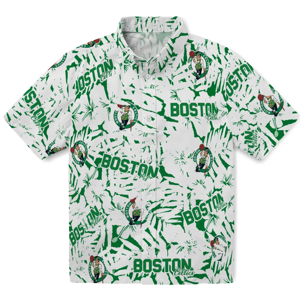 Boston Celtics Hawaiian Shirt - Hibiscus Overlay boston celtics hibiscus overlay hawaiian shirts best selling
