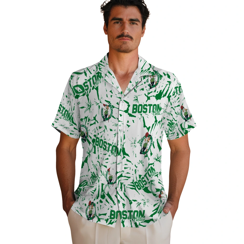 Boston Celtics Hawaiian Shirt - Hibiscus Overlay boston celtics hibiscus overlay hawaiian shirts fashion forward