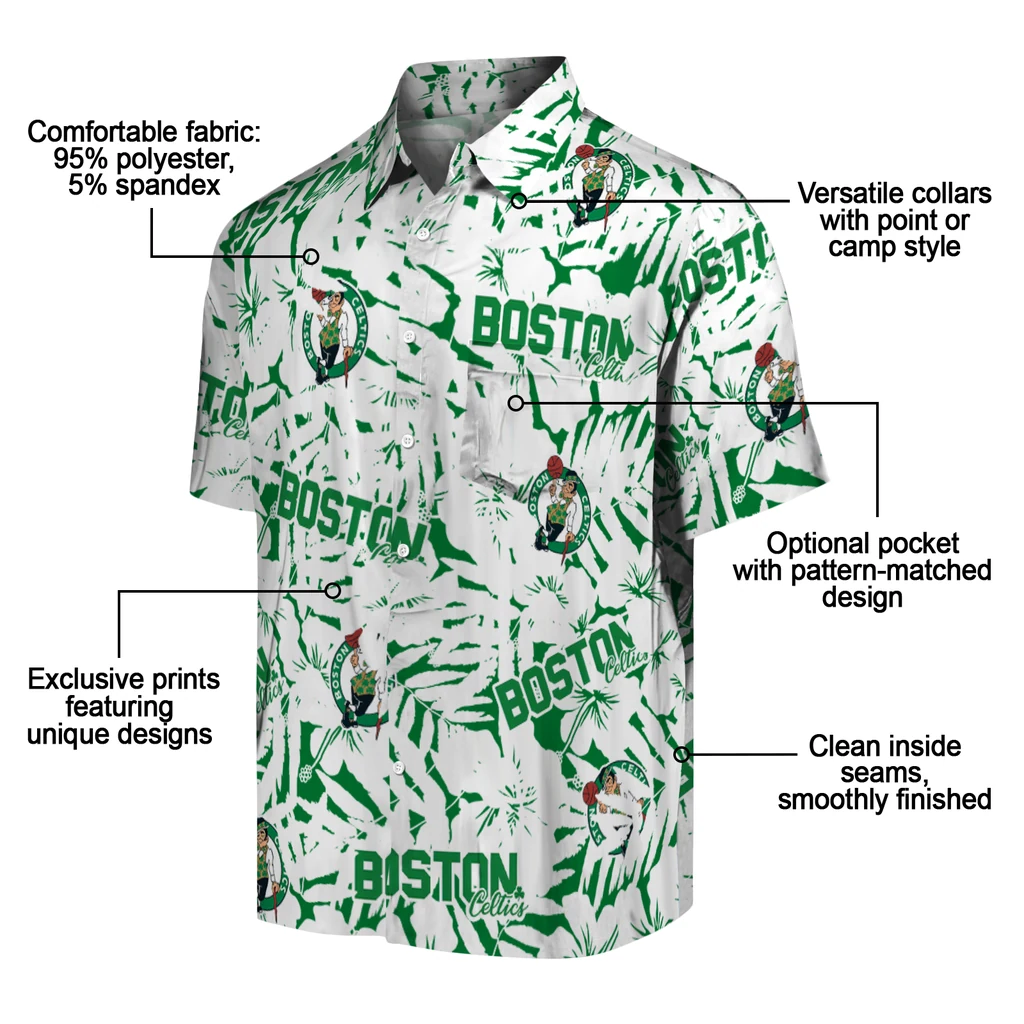 Boston Celtics Hawaiian Shirt - Hibiscus Overlay boston celtics hibiscus overlay hawaiian shirts new arrival