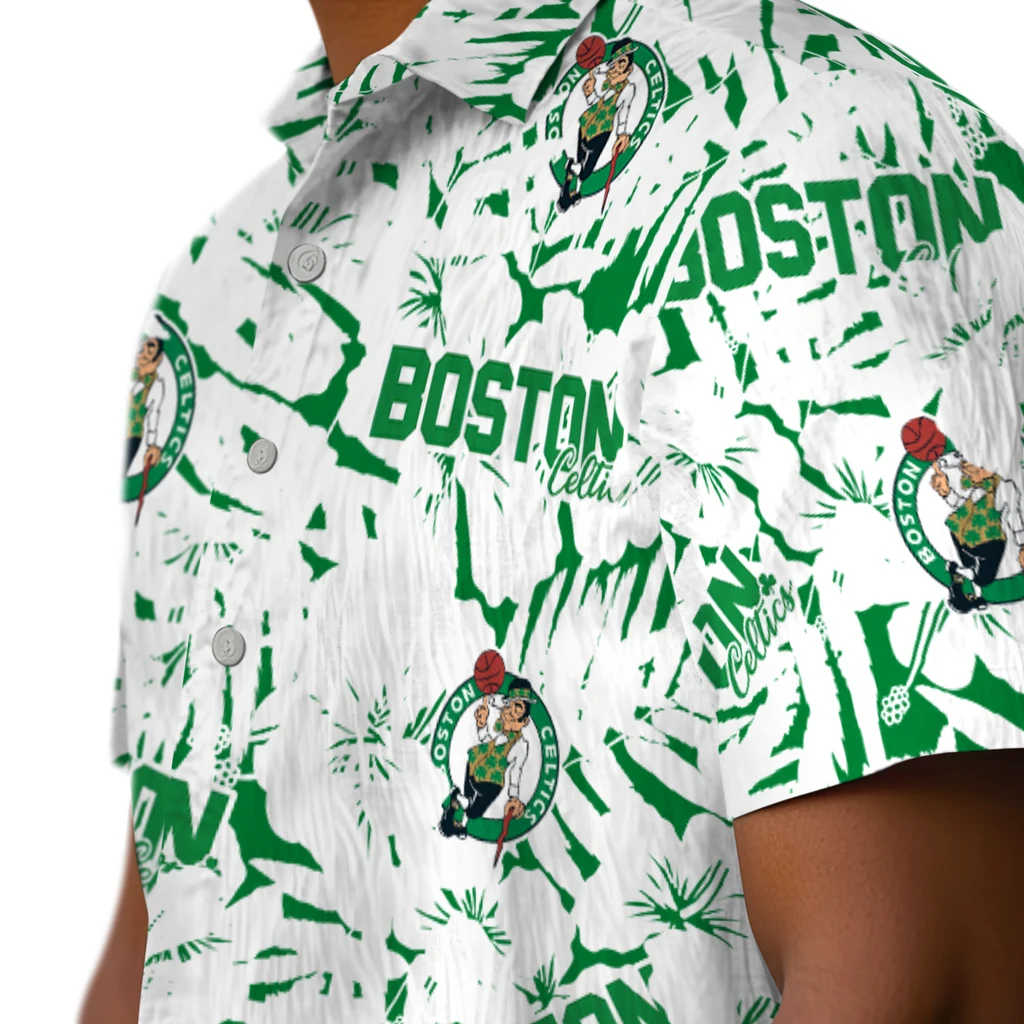 Boston Celtics Hawaiian Shirt - Hibiscus Overlay boston celtics hibiscus overlay hawaiian shirts trendy
