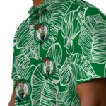 Boston Celtics Hawaiian Shirt – Leaf Outline