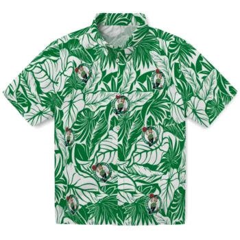 boston celtics monstera layer green hawaiian shirts best selling