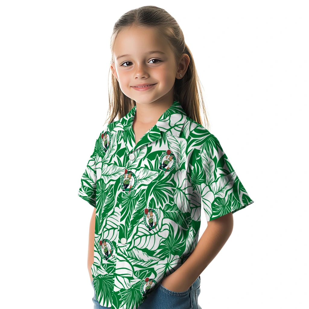 Boston Celtics Hawaiian Shirt - Monstera Layer boston celtics monstera layer green hawaiian shirts premium grade
