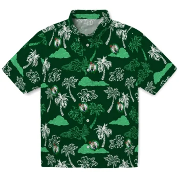boston celtics palm and clouds green hawaiian shirts best selling