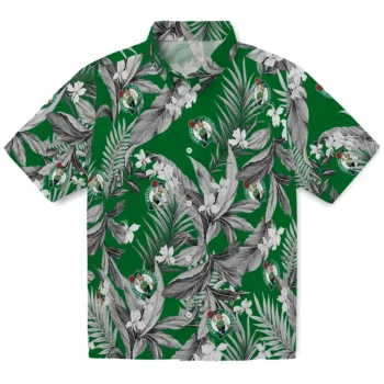 boston celtics palm leaves green hawaiian shirts best selling