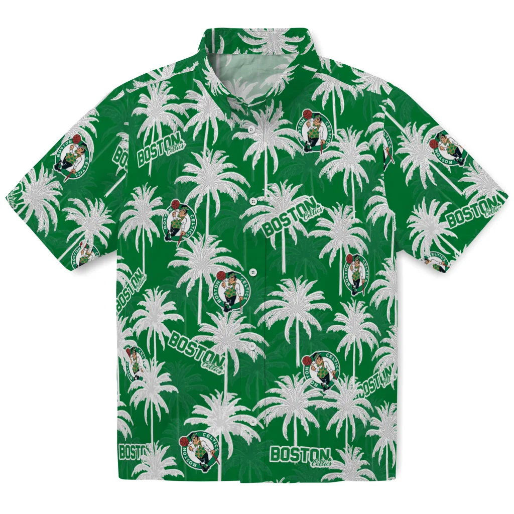 Boston Celtics Hawaiian Shirt - Palm Tree Motif boston celtics palm grove green hawaiian shirts best selling