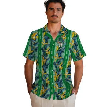 boston celtics paradise vines green hawaiian shirts fashion forward
