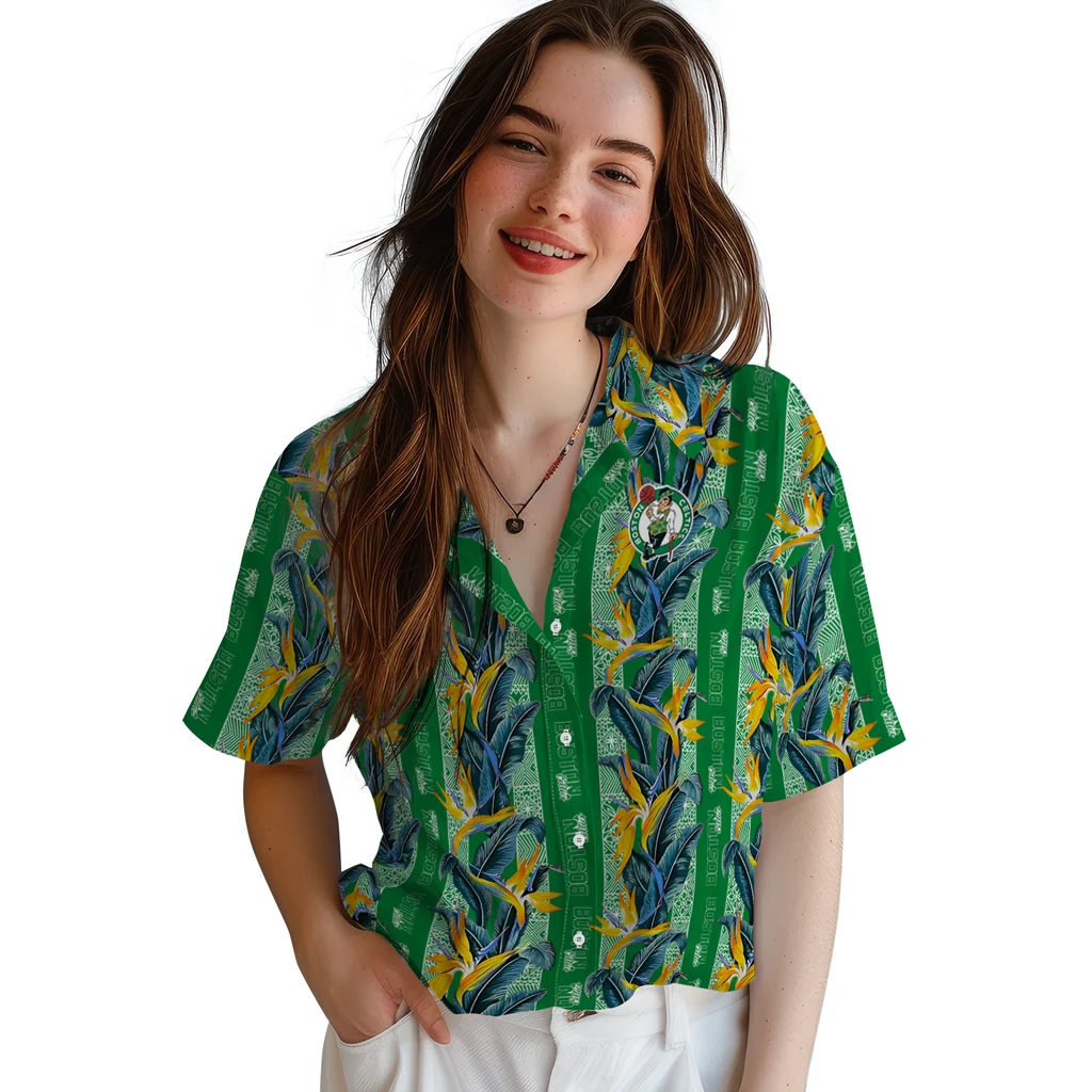 Boston Celtics Hawaiian Shirt - Paradise Vines boston celtics paradise vines green hawaiian shirts latest model