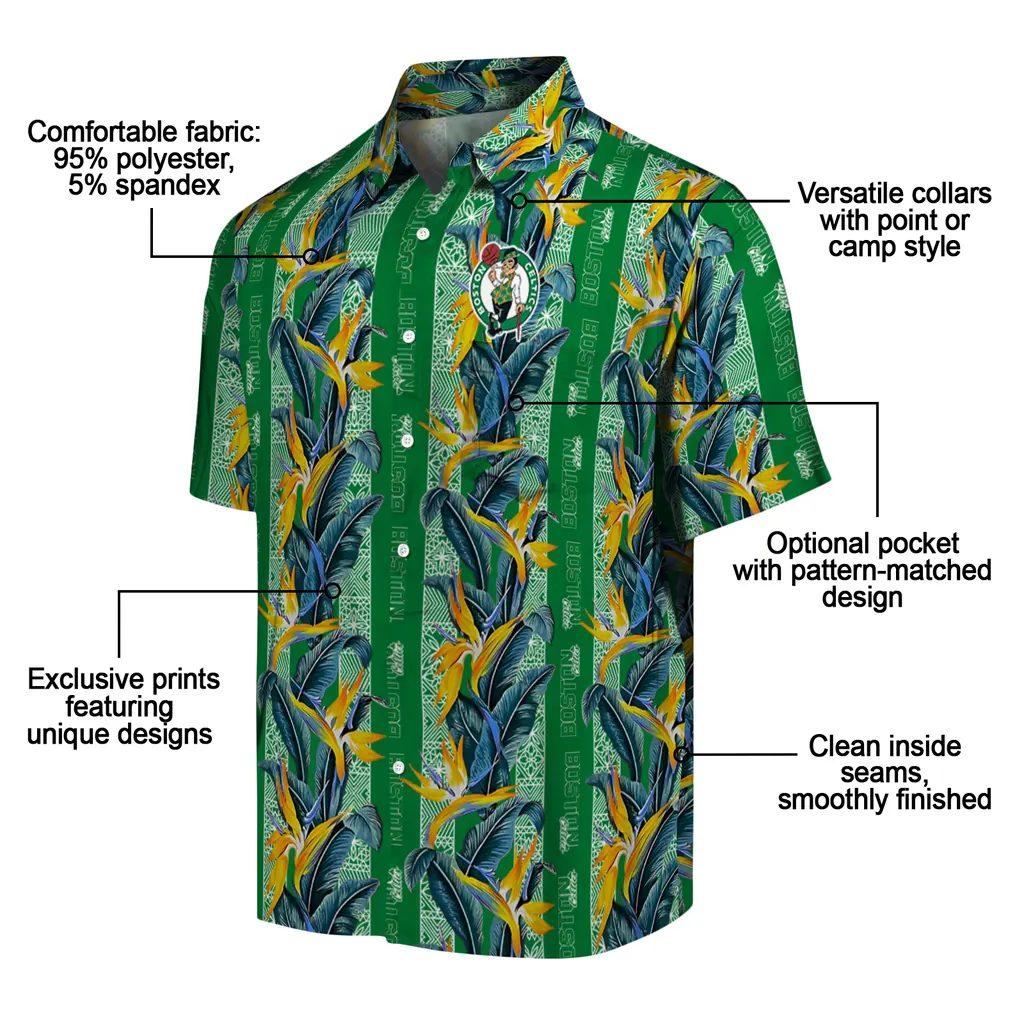 Boston Celtics Hawaiian Shirt - Paradise Vines boston celtics paradise vines green hawaiian shirts new arrival