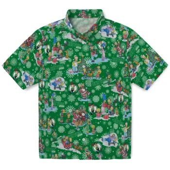 boston celtics simpsons christmas green hawaiian shirts best selling