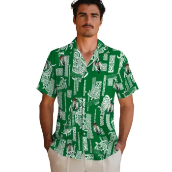 boston celtics turtle lines green hawaiian shirts fashion forward