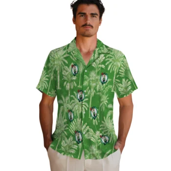 boston celtics palm shadows green hawaiian shirts fashion forward