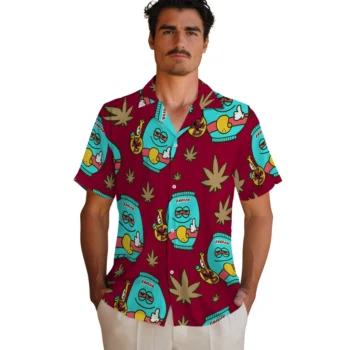 boston college eagles bong smile maroon hawaiian shirts fashion forward