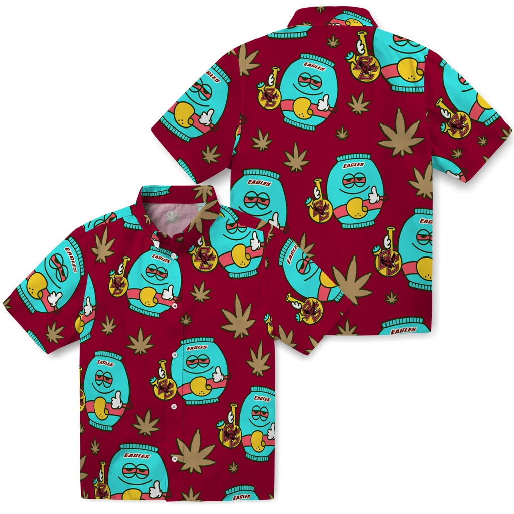 Boston College Eagles Hawaiian Shirt - Chill Vibe boston college eagles bong smile maroon hawaiian shirts high quality