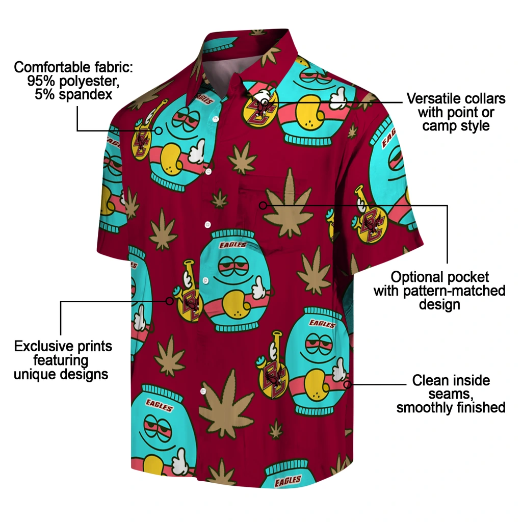 Boston College Eagles Hawaiian Shirt - Chill Vibe boston college eagles bong smile maroon hawaiian shirts new arrival