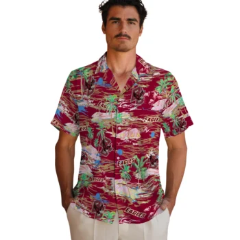 boston college eagles flamingo retreat maroon hawaiian shirts fashion forward