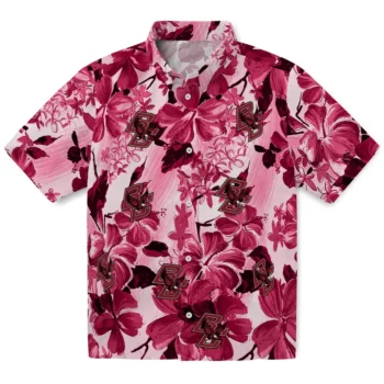 boston college eagles hibiscus arrangement maroon hawaiian shirts best selling