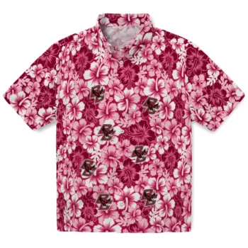 boston college eagles hibiscus blooms maroon hawaiian shirts best selling
