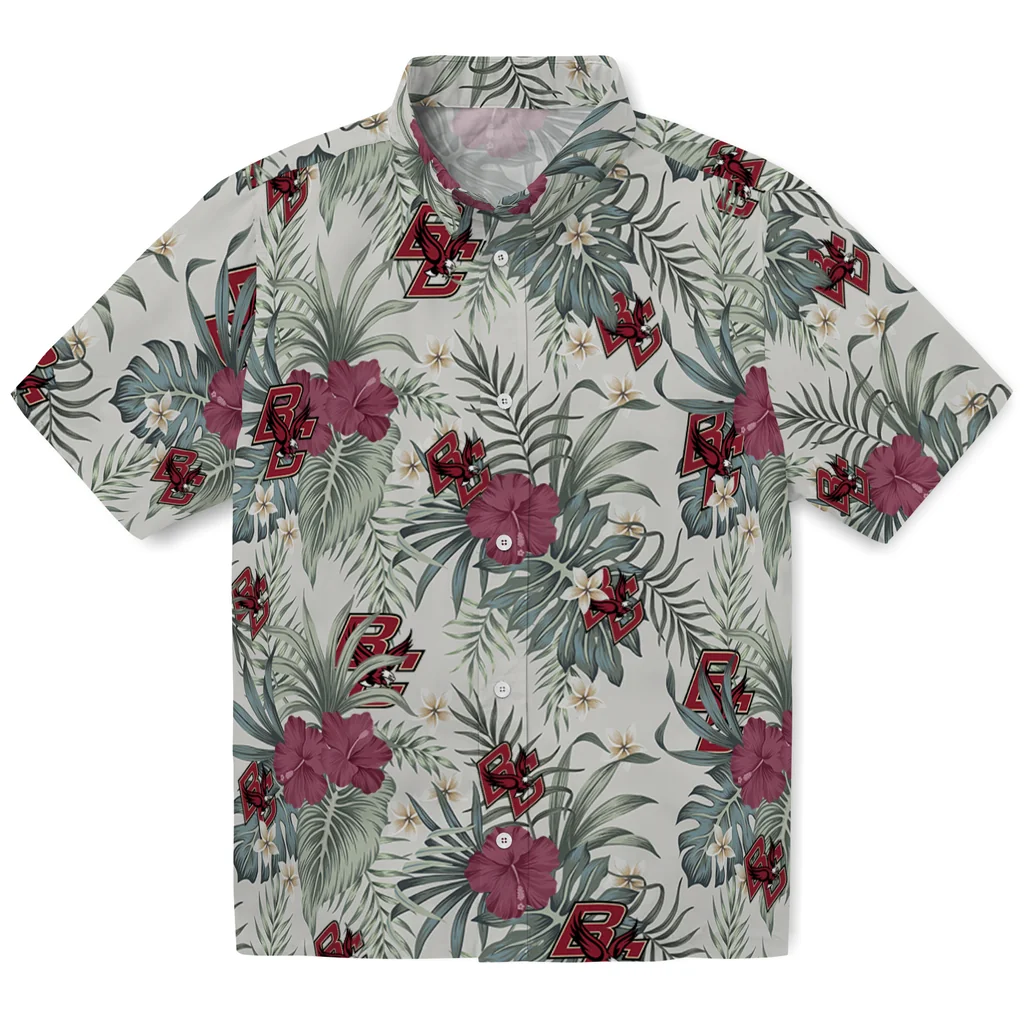 Boston College Eagles Hawaiian Shirt - Hibiscus Designs boston college eagles hibiscus designs beige hawaiian shirts best selling