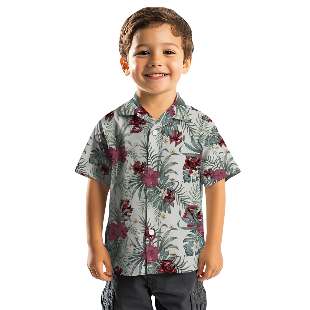 Boston College Eagles Hawaiian Shirt - Hibiscus Designs boston college eagles hibiscus designs beige hawaiian shirts top rated