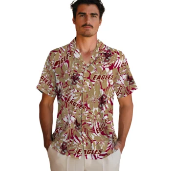 boston college eagles hibiscus overlay hawaiian shirts fashion forward