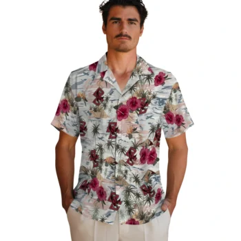 boston college eagles hibiscus seaside white hawaiian shirts fashion forward