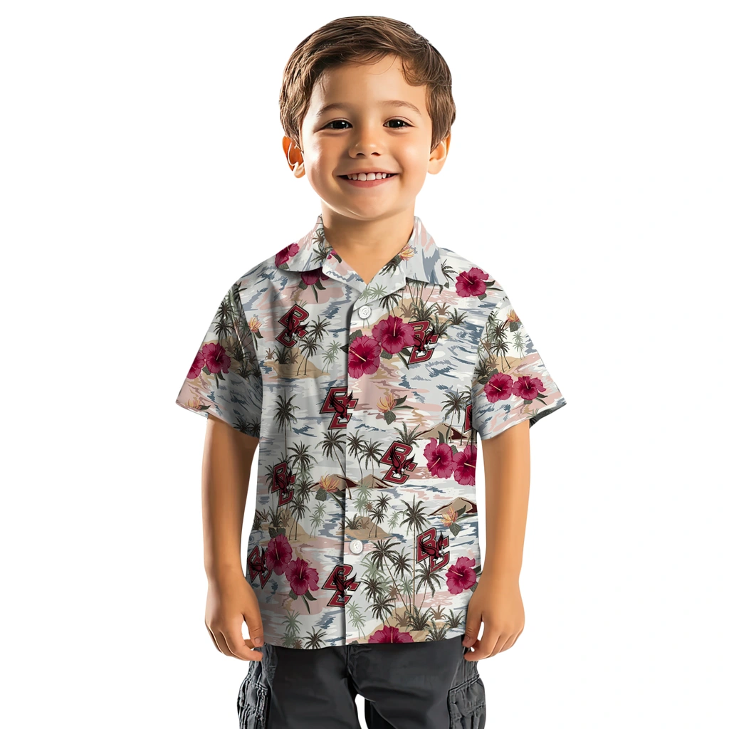 Boston College Eagles Hawaiian Shirt - Hibiscus Seaside boston college eagles hibiscus seaside white hawaiian shirts top rated