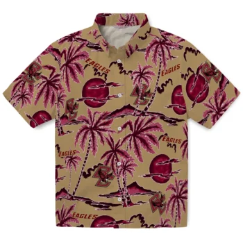 boston college eagles palm sunset hawaiian shirts best selling