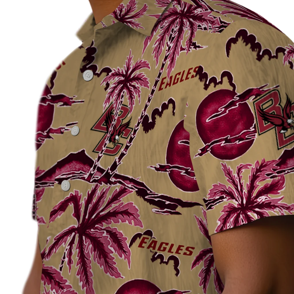 Boston College Eagles Hawaiian Shirt - Palm Sunset boston college eagles palm sunset hawaiian shirts trendy