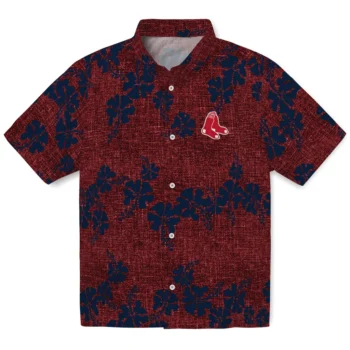 boston red sox hibiscus petals red hawaiian shirts best selling