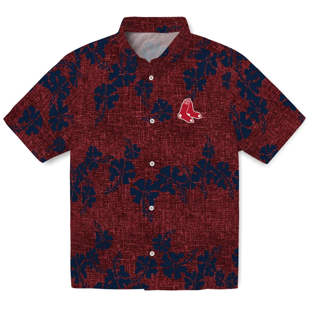 Boston Red Sox Hawaiian Shirt - 50th State Flower boston red sox hibiscus petals red hawaiian shirts best selling