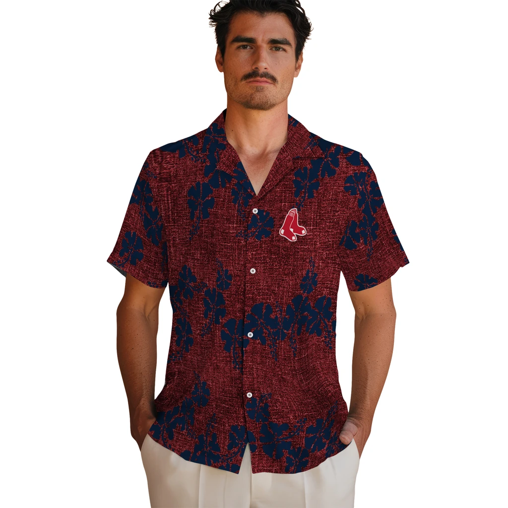 Boston Red Sox Hawaiian Shirt - 50th State Flower boston red sox hibiscus petals red hawaiian shirts fashion forward