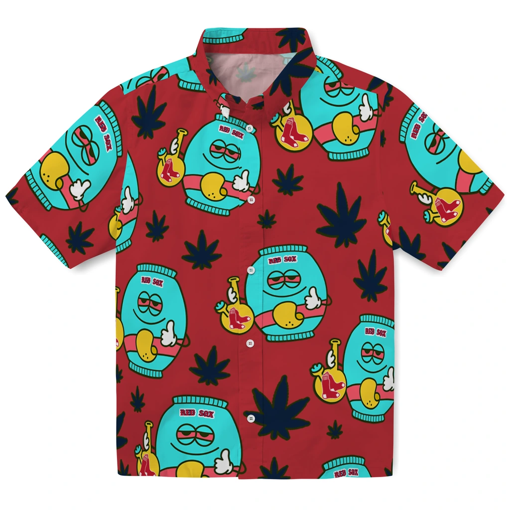 Boston Red Sox Hawaiian Shirt - Chill Vibe boston red sox bong smile red hawaiian shirts best selling