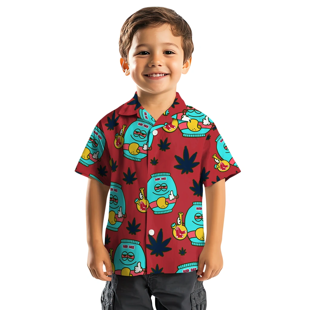 Boston Red Sox Hawaiian Shirt - Chill Vibe boston red sox bong smile red hawaiian shirts top rated