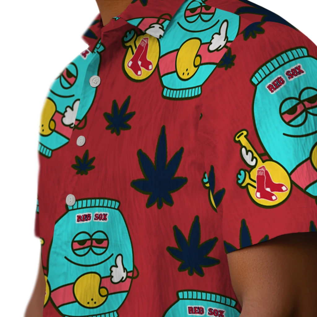 Boston Red Sox Hawaiian Shirt - Chill Vibe boston red sox bong smile red hawaiian shirts trendy