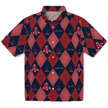 boston red sox balloon plaid red hawaiian shirts best selling