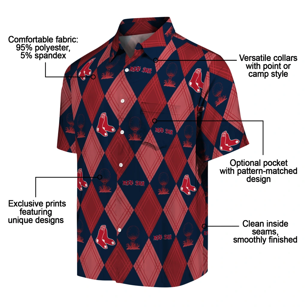 Boston Red Sox Hawaiian Shirt - Golfing Plaid boston red sox balloon plaid red hawaiian shirts new arrival