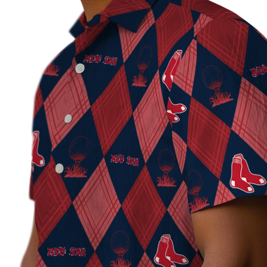 Boston Red Sox Hawaiian Shirt - Golfing Plaid boston red sox balloon plaid red hawaiian shirts trendy