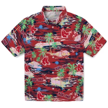 boston red sox flamingo retreat red hawaiian shirts best selling