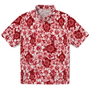 boston red sox hibiscus blooms red hawaiian shirts best selling