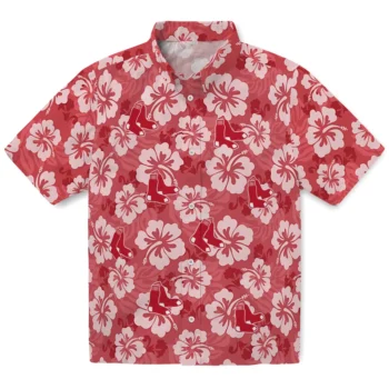 boston red sox hibiscus cluster red hawaiian shirts best selling