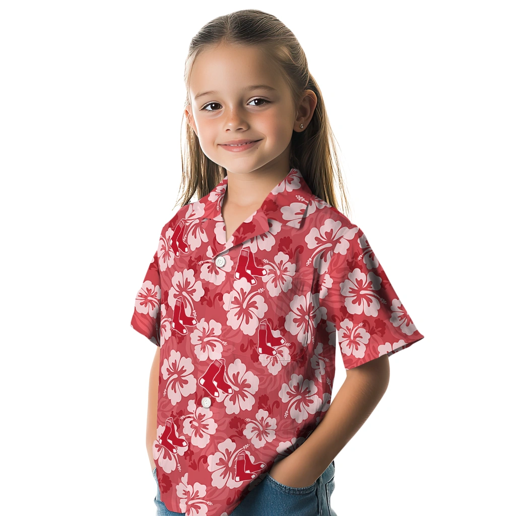 Boston Red Sox Hawaiian Shirt - Hibiscus Cluster boston red sox hibiscus cluster red hawaiian shirts premium grade