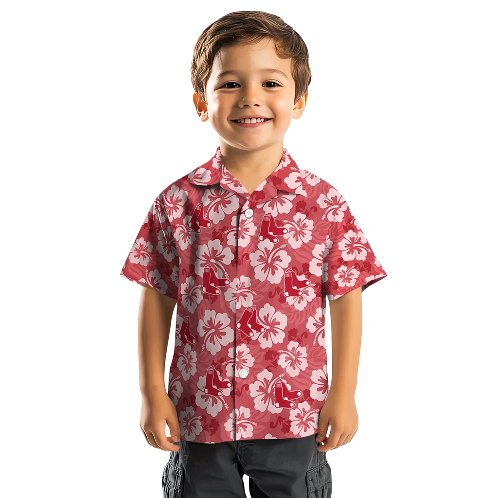 Boston Red Sox Hawaiian Shirt - Hibiscus Cluster boston red sox hibiscus cluster red hawaiian shirts top rated