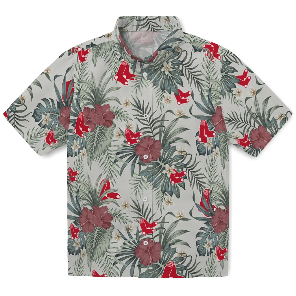 Boston Red Sox Hawaiian Shirt - Hibiscus Designs boston red sox hibiscus designs beige hawaiian shirts best selling