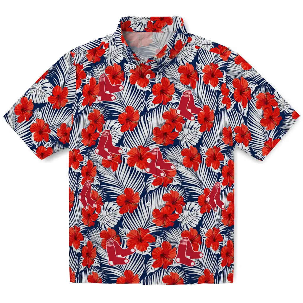 Boston Red Sox Hawaiian Shirt - Hibiscus Fiesta boston red sox hibiscus fiesta red royal blue hawaiian shirts best selling