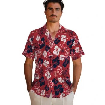 boston red sox hibiscus bloom red hawaiian shirts fashion forward
