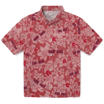 boston red sox hibiscus oasis red hawaiian shirts best selling