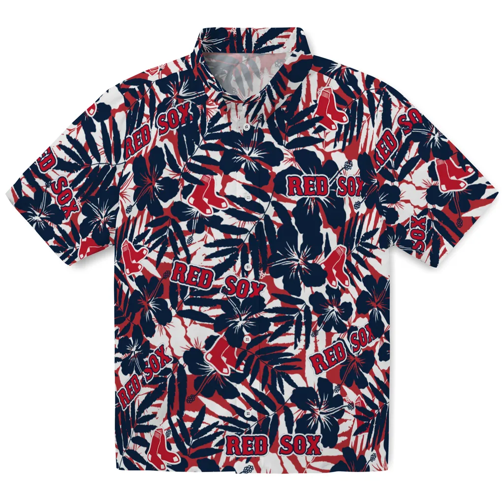 Boston Red Sox Hawaiian Shirt - Hibiscus Overlay boston red sox hibiscus overlay hawaiian shirts best selling
