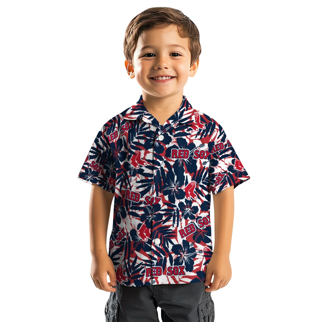 Boston Red Sox Hawaiian Shirt - Hibiscus Overlay boston red sox hibiscus overlay hawaiian shirts top rated