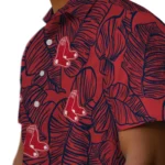 Boston Red Sox Hawaiian Shirt – Leaf Outline